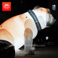 Mascotte géante de conception personnalisée extérieure, publicité gonflable, chien de dessin animé avec lumière Led pour les décorations d'événements