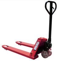 Transpalette manuel fiable 2,5T avec hauteur de levage de 200 mm et roues silencieuses en nylon PU pour usage en supermarché et salle blanche