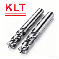 Fraise à queue carrée KLT HRC55 en carbure monobloc à 4 dents, outil de coupe CNC D6 pour acier d'engrenage, revêtement TiAlN