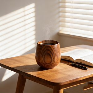 1 tasse en bois naturelle, faite à la main, style primitif, pour café, thé, bière, jus, lait, eau, cuisine - Product Image 5