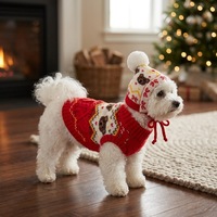 Nouveau pull pour chien automne/hiver, ensemble tricoté épais et chaud à capuche, vêtements pour animaux de compagnie