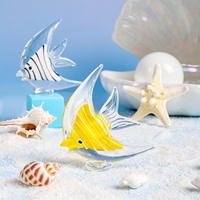 Sculpture de poisson en verre soufflé à la main de Murano, figurine artistique, statue, ornement animal marin, décoration d'intérieur, décoration d'aquarium de bureau