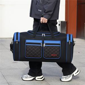 Bolsa de lona de tela Oxford de 36-55L, equipaje de viaje de gran capacidad para hombres, bolsa de almacenamiento para deportes y acampada al aire libre - Product Image 1