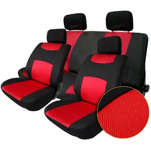 טירול לנשימה אוניברסלי שחור אדום 10 Pcs עבור הצלבות SUV סדאן מושב מכסה