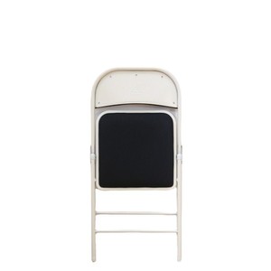 Folding Chair Metal <b>Frame</b> Gray Upholstery Minimalist Design For Home Office Study Use - Product Image 3