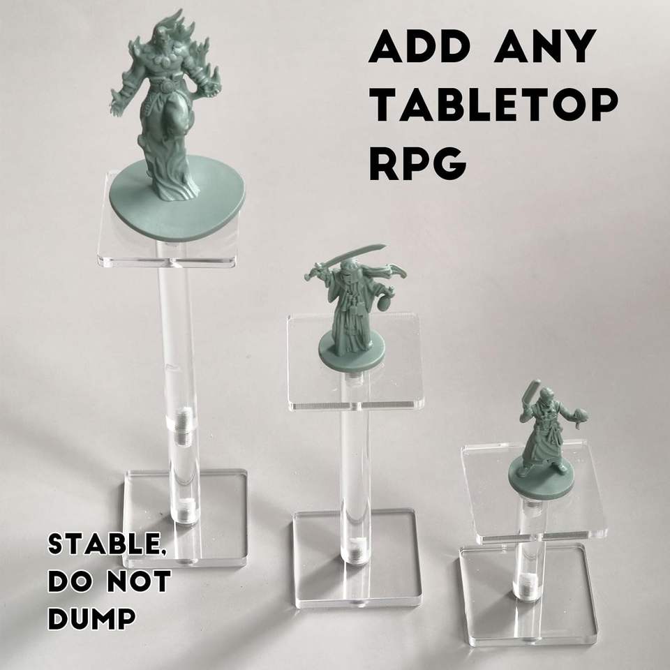 3pcs Adjustable Height Multi-Tiered Combat Risers for Tabletop Rpgs