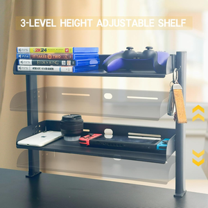 Home <strong>Storage</strong> Clamp on Desk <strong>Shelf</strong> Metal <strong>Storage</strong> <strong>Shelves</strong> <strong>Used</strong> for 2-layer <strong>Storage</strong> <strong>Shelves</strong> on Tables 17.3''*15.7''*6.13'' - Product Image 5