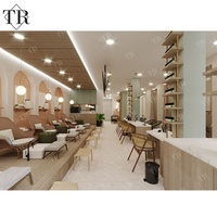 Mobilier de salon moderne et durable en cuir, rendu 3D Max, design d'intérieur, ensemble d'équipements pour salon de coiffure, institut de beauté et spa