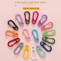 Mini-boucle de suspension colorée en alliage de zinc peint au four, fermoir à pression DIY pour bijoux, accessoire pour poupées et jouets en peluche, porte-clés