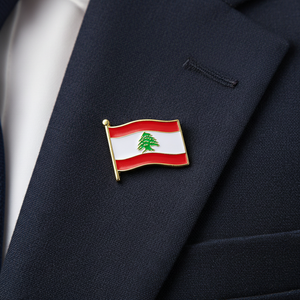 Pin de Solapa Personalizado al por Mayor con Emblema Nacional Libanés, Insignia Magnética, Mapa de la Bandera del Líbano - Product Image 5