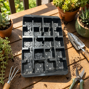 Plateau de plantation rectangulaire en PET écologique épaissi à 20 alvéoles pour fraises et légumes sur <span class=keywords><strong>balcon</strong></span> - Product Image 4