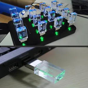 Bâton de mémoire en cristal avec le logo du laser 3D, bâton d'USB en métal, commande instantanée, USB 3,0, 8GB