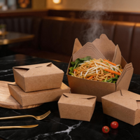 Bol en papier kraft de luxe biodégradable et recyclable de 32 oz avec logo personnalisé pour salades, restaurants à emporter et fêtes