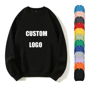 Fabricants Logo personnalisé 500G Sweatshirts à col rond en coton à manches longues col rond vierge grande taille sweats à capuche pour hommes