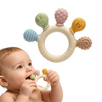 Jouet de dentition pour bébé, anneau de dentition en silicone avec plusieurs picots sensoriels texturés pour nourrissons, jouet de dentition souple et masticable pour soulager les gencives