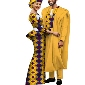 Service personnalisé vêtements africains hommes <span class=keywords><strong>Agbada</strong></span> 3 pièces ensemble chemise pantalon avec broderie vêtements Dashiki - Product Image 1