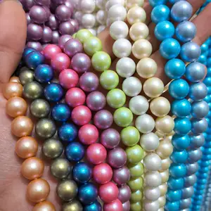 4-10mm Different Colors Imitation Shell pearl Glass Loose Beads Strands For DIY Jewelry Making