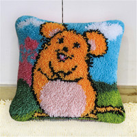 Animal Cartoon Handmade Eco-Friendly Yarn Latch Hook Pillowcase Kit for Adults & Children Beginner Friendly Home Hotel Decor