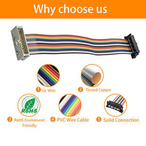 Custom 20pin SMD Socket Stranded Conductor PVC Insulation Heating Application Flat Ribbon 2.54 IDC Simplex <b>Cable</b> Assembly - Product Image 5