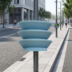 Stackable Lamp Post <b>Planter</b> for Light Pole Greening Decoration Modern Outdoor Flower Stand SL-YH6030 - Product Image 2