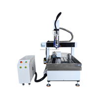 Nouvelle machine de gravure et de fraisage CNC multifonctionnelle de bureau 6090 à 4 axes avec changement automatique d'outils pour cylindres plats