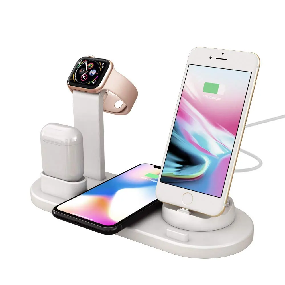 Multifunction Phone Charger Smartphone Charging Station QI 15W Fast 6 in 1 Wireless Charger