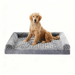 Sofá Cama Cuadrado para Perros con Patrón Liso para Todas las Estaciones, Cómodo y Desmontable, Cálido en Invierno y Transpirable - Product Image 1