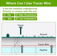Fil de traçage CCS 10 GA 12 GA 14 GA, fil de traçage plaqué cuivre 12 AWG 14 AWG 16 AWG # 12 # 14 # Fil de traçage 18 HDPE HMWPE