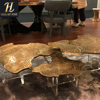 Table basse italienne en laiton faite à la main Meubles de salon créatifs haut de gamme Table basse Table d'appoint personnalisée