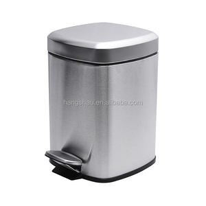 6L Vuông Thép Không Gỉ Chân Đạp Thùng Rác - Product Image 1