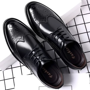 Chaussures pour homme en cuir véritable, style britannique, brodées, respirantes, pour affaires et occasions formelles, nouvelle collection automne - Product Image 1