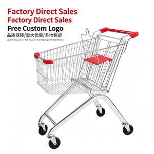 340L Grocery <b>Cart</b> Large Capacity Supermarket Trolley Heavy Duty Wire Mesh Silent Caster Rolling <b>Wheels</b> Retail Use Set Kit - Product Image 2