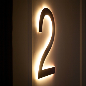 Bán buôn 3D Acrylic số thiết kế thắp sáng địa chỉ không gỉ dấu hiệu tấm cửa ngoài trời cá nhân LED năng lượng mặt trời nhà số dấu hiệu - Product Image 2