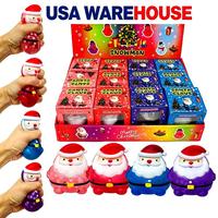 Jouet Squishy Père Noël Super Mignon en Maltose, Père Noël à Chapeau Rouge, Cadeau de Noël pour Chaussette, Sans BPA, Jouet Squishy de Noël