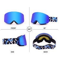 Nouveau design 2 en 1 quantité minimale de commande bas logo personnalisé anti-buée neige Googles hommes femmes lunettes de ski lunettes de snowboard lunettes de ski magnétiques personnalisées