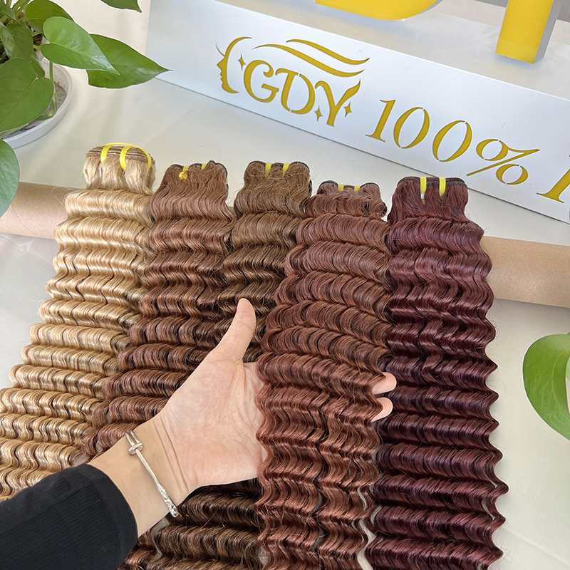 GDY, оптовая продажа, натуральные 100% необработанные натуральные необработанные волосы, пучки необработанных волос с глубокими волнами