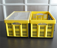 Caisse logistique pliable en plastique PP durable, robuste, pour le stockage domestique, design classique en maille solide, écologique et empilable