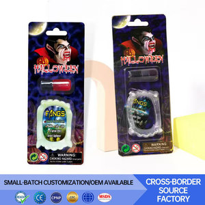 Colmillos de Vampiro Luminosos Verdes, Dientes de Juguete Divertidos para Disfraces, <span class=keywords><strong>Halloween</strong></span>, Juegos de Imitación y Decoración - Product Image 1