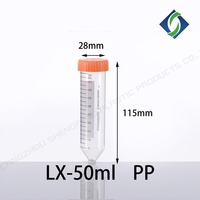 Tube à centrifuger conique en polypropylène transparent pour usage en laboratoire, 15 ml/50 ml/250 ml/500 ml