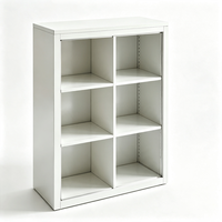 Meuble de rangement de bureau classique et durable à 6 compartiments ouverts, en acier laminé à froid thermolaqué, pour poste de travail ou cloison de bureau