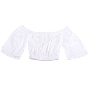 Venta al por mayor de fábrica OEM/ODM: Tops halter sin tirantes con volantes esponjosos y manga larga para niñas, estilo inglés, de poliéster/algodón. - Product Image 6