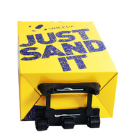 Caja de cartón corrugado reciclable con barra de tracción, caja de carrito, pantalla de POS a color, exhibición de papel de Feria Comercial con tacones
