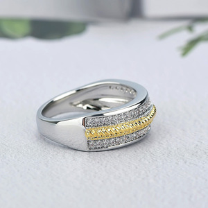Anello Bicolore per Donne, Gioiello Elegante e Scintillante, Vendita all'Ingrosso - Product Image 4