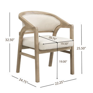 <span class=keywords><strong>Chaise</strong></span> de salle à manger à structure en bois avec dossier rembourré, couleur frêne clair, lot de 2 - Product Image 6