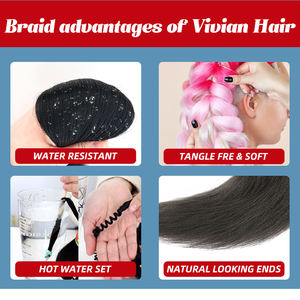 Vente en Gros 1, 2, 3 Lots de Tresses Pré-Étireées 100% Kanekalon, Extensions de Cheveux pour Personnes Noires, Gros E-<span class=keywords><strong>xpression</strong></span> - Product Image 3