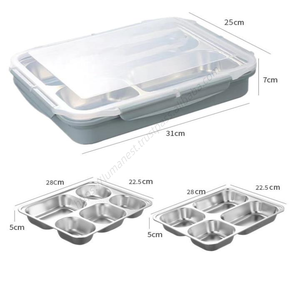 Lonchera de Acero Inoxidable Syh689 al por Mayor, Contenedor de Alimentos Bento con Múltiples Compartimentos para Llevar - Product Image 3