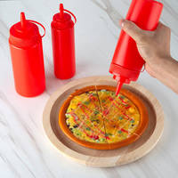 Bouteille de sauce à presser en plastique avec longue pointe fine