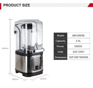 เครื่องเตรียมอาหารเชิงพาณิชย์ เครื่องบดสับไฟฟ้าแบบตั้งโต๊ะทองแดงแท้ 100% เครื่องปั่นแบบเก็บเสียงสำหรับงานหนัก เครื่องปั่นและเครื่องคั้นน้ำผลไม้ - Product Image 4
