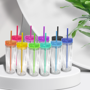 Produk Terlaris Topnovo 2025: Gelas <span class=keywords><strong>Tumbler</strong></span> Plastik Akrilik Matte Warna-warni 16oz, <span class=keywords><strong>Tumbler</strong></span> Ramping Dengan Tutup - Product Image 4