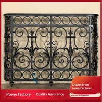 Clôture de balcon en fer forgé de style européen personnalisée en usine avec garde-corps de fenêtre et main courante d'escalier, balustrade extérieure en provenance de Chine